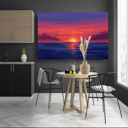 Adembenemende zonsondergang over kalme zee canvas