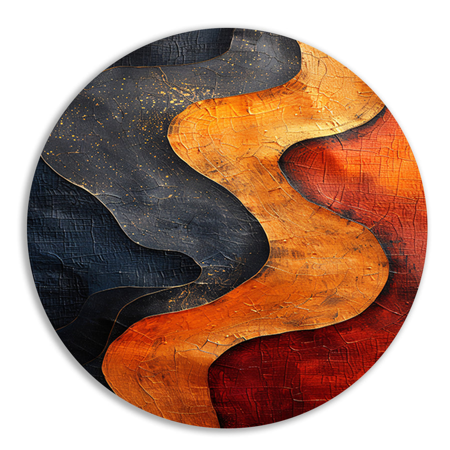 Abstract  met gouden verf aluminium muurcirkel