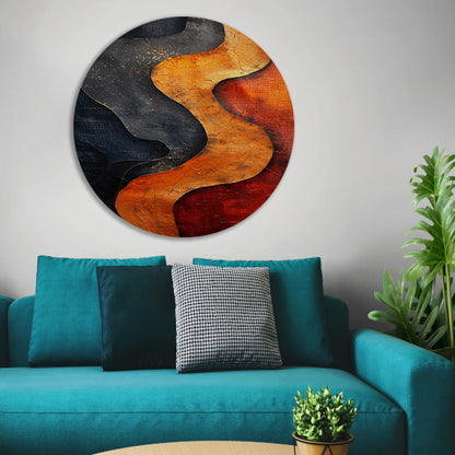 Abstract  met gouden verf aluminium muurcirkel