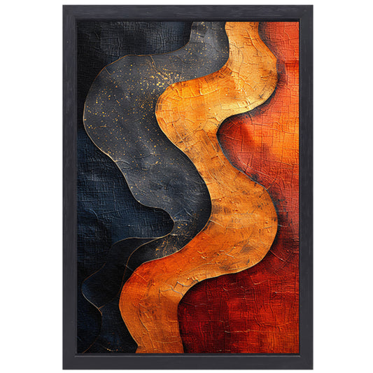 Abstract  met gouden verf canvas met baklijst