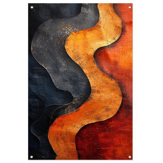 Abstract  met gouden verf tuinposter