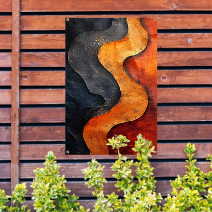 Abstract  met gouden verf tuinposter