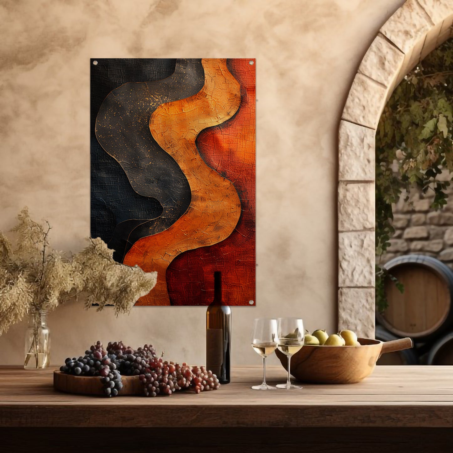 Abstract  met gouden verf tuinposter