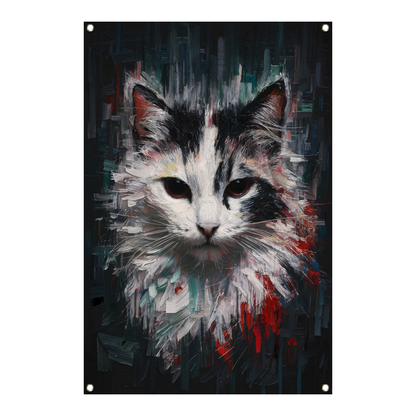 Blik van een Abstracte Kat in Kleur tuinposter