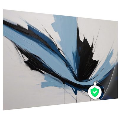 Dynamische Abstractie in Zwart, Wit en Blauw poster
