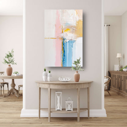 Abstract kunstwerk met pastelkleuren en textuur poster