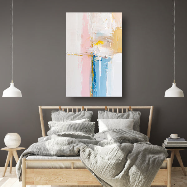 Abstract kunstwerk met pastelkleuren en textuur poster