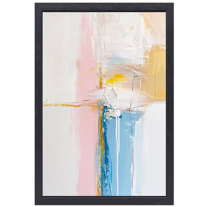 Abstract kunstwerk met pastelkleuren en textuur canvas met baklijst