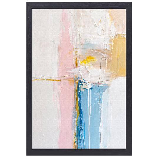 Abstract kunstwerk met pastelkleuren en textuur canvas met baklijst
