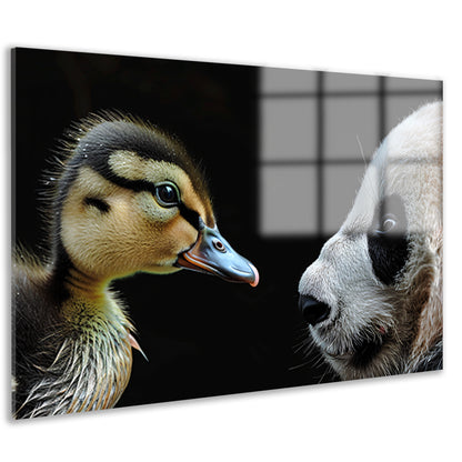Panda en Eend Tête-à-Tête acrylglas
