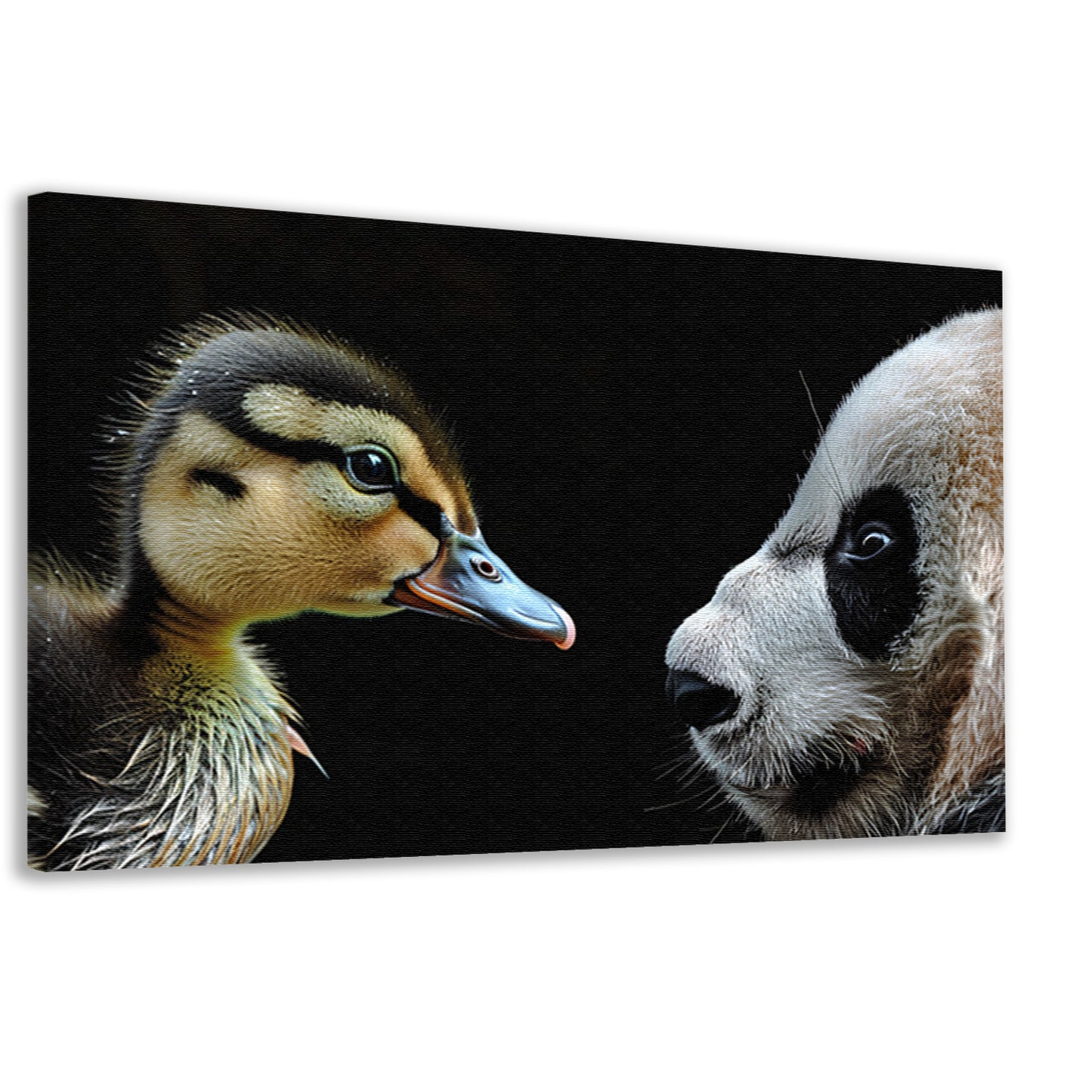 Panda en Eend Tête-à-Tête canvas