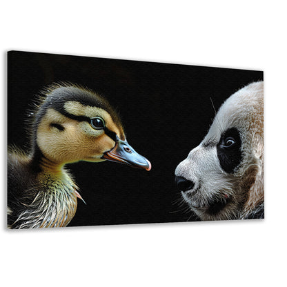 Panda en Eend Tête-à-Tête canvas