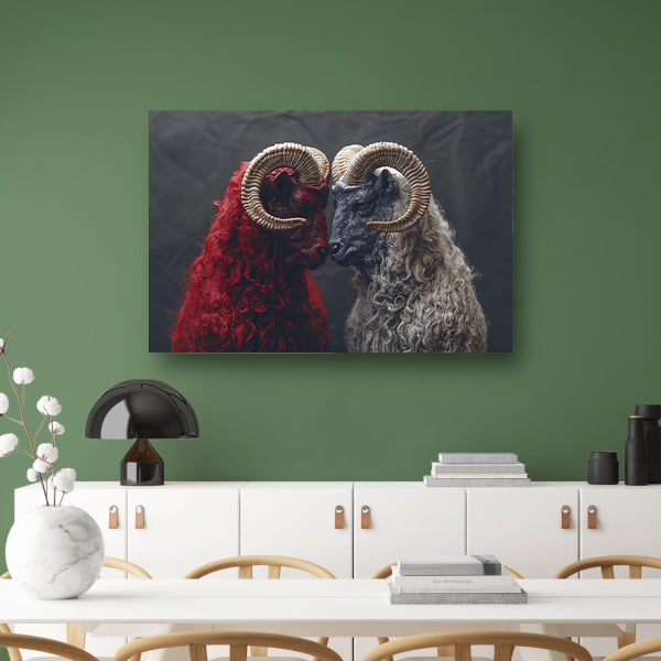 Schapen in Zwart Wit canvas