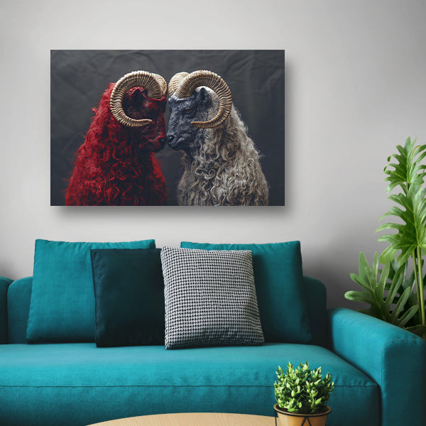 Schapen in Zwart Wit canvas