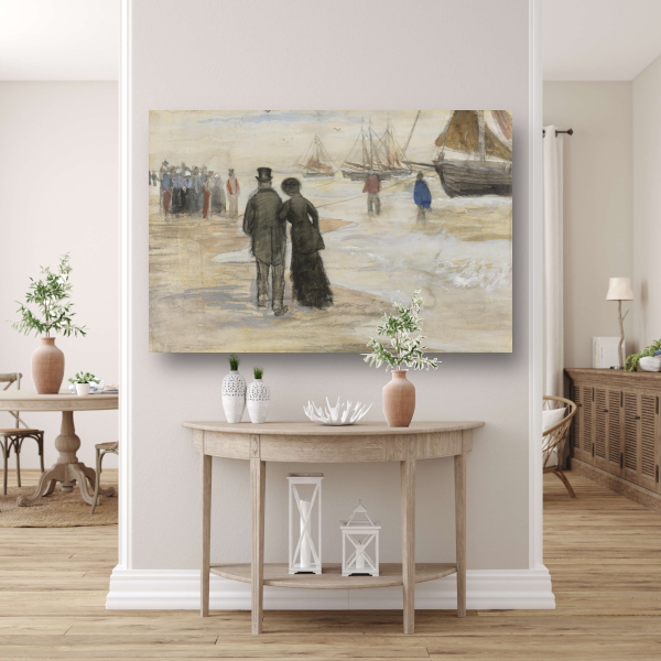 Het strand van Scheveningen - Vincent van Gogh poster