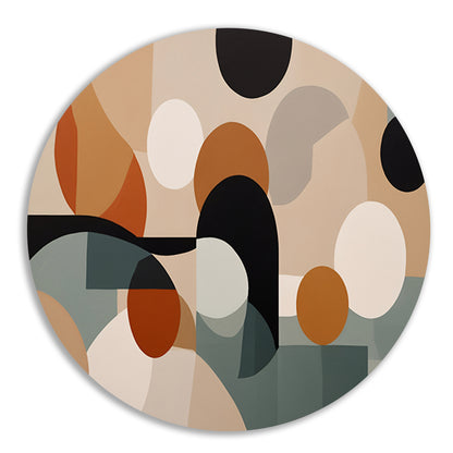 Abstract Japandi schilderij met cirkels en lijnen forex muurcirkel