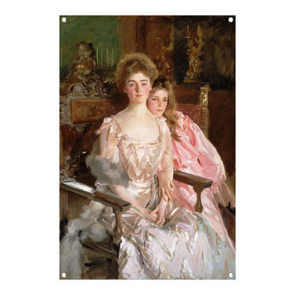 Mevrouw Fiske Warren (Gretchen Osgood) en haar dochter Rachel - John Singer Sargent tuinposter