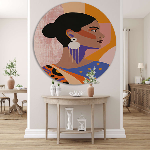Elegante Indische Vrouw in Traditionele Kledij forex muurcirkel