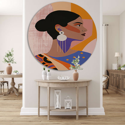 Elegante Indische Vrouw in Traditionele Kledij forex muurcirkel