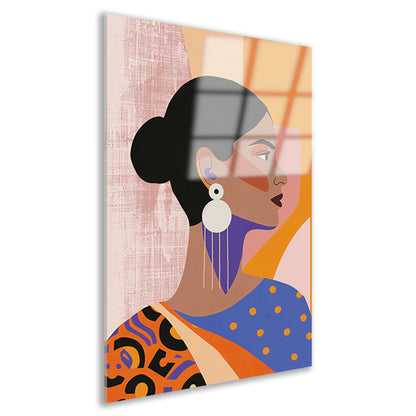 Elegante Indische Vrouw in Traditionele Kledij acrylglas