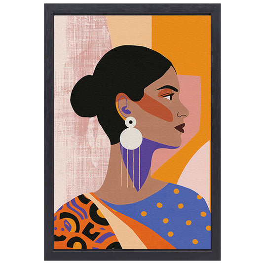 Elegante Indische Vrouw in Traditionele Kledij canvas met baklijst