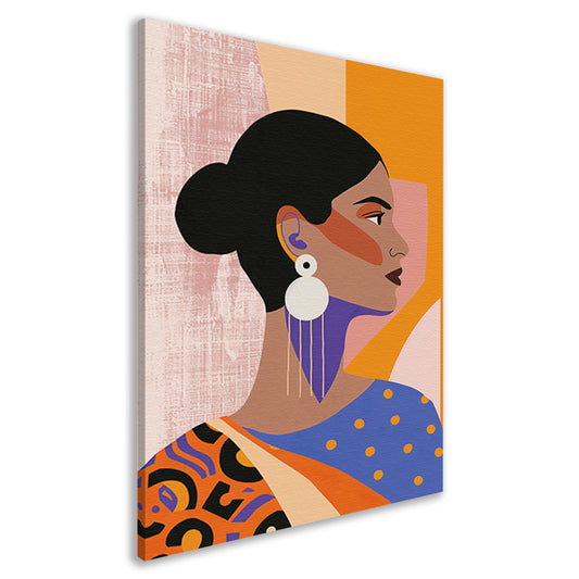 Elegante Indische Vrouw in Traditionele Kledij canvas