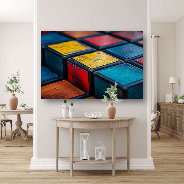 Kubus compositie in primaire kleuren acrylglas
