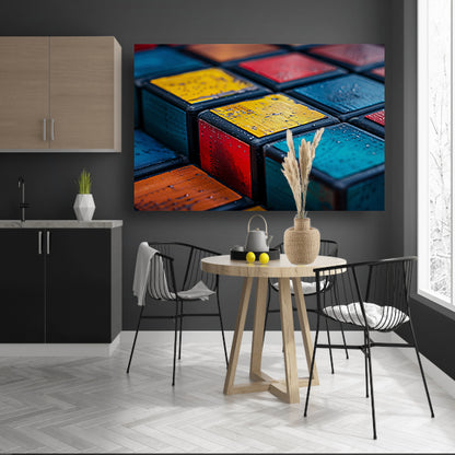 Kubus compositie in primaire kleuren canvas