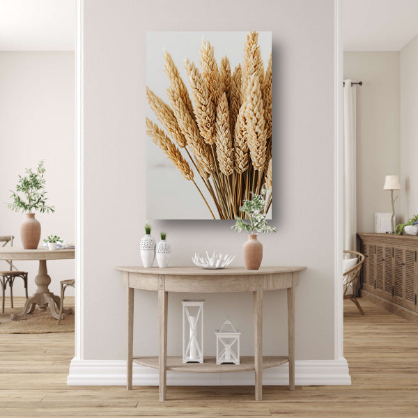 Close-up van gedroogde tarwehalmen canvas