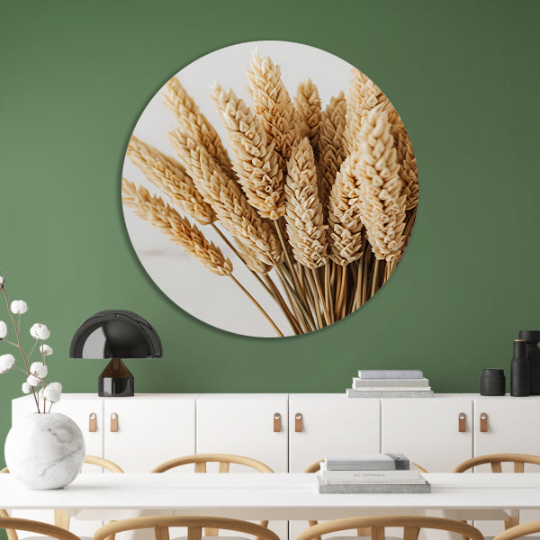 Close-up van gedroogde tarwehalmen forex muurcirkel