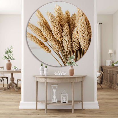 Close-up van gedroogde tarwehalmen forex muurcirkel