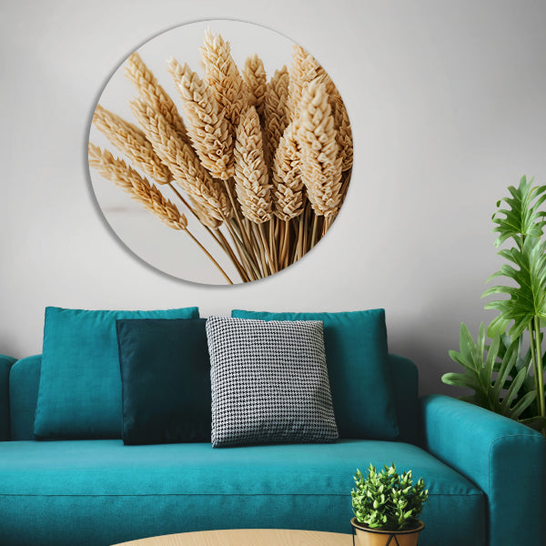 Close-up van gedroogde tarwehalmen forex muurcirkel