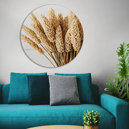 Close-up van gedroogde tarwehalmen forex muurcirkel
