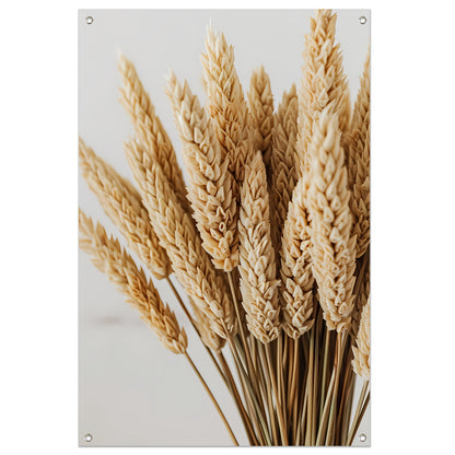 Close-up van gedroogde tarwehalmen tuinposter