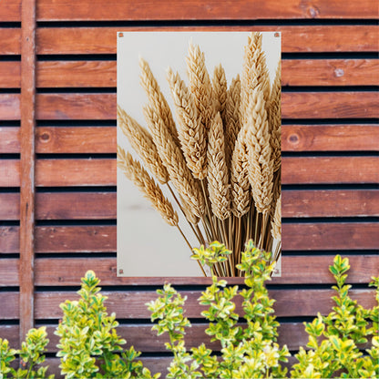 Close-up van gedroogde tarwehalmen tuinposter