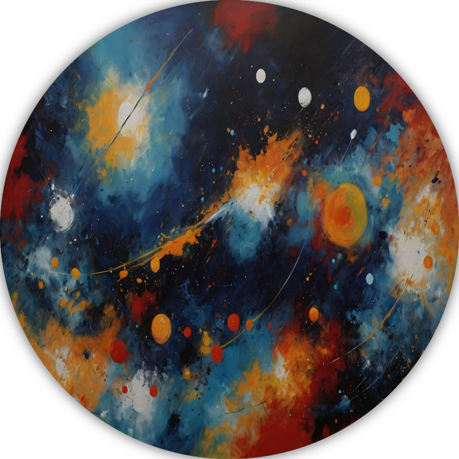 Dans der Kleuren in Kosmisch Licht aluminium muurcirkel