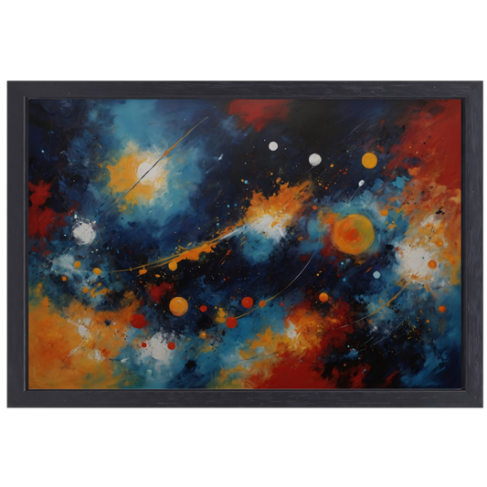 Dans der Kleuren in Kosmisch Licht canvas met baklijst