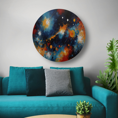 Dans der Kleuren in Kosmisch Licht aluminium muurcirkel