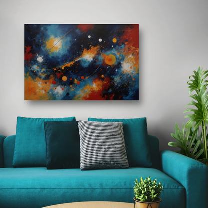Dans der Kleuren in Kosmisch Licht canvas met baklijst
