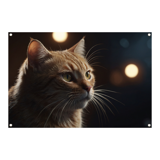De stille majesteit van een kat bij avondlicht tuinposter