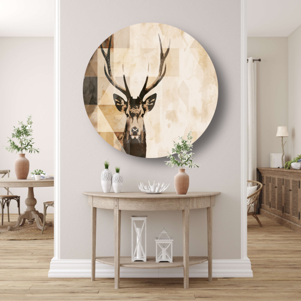 Abstract Hert in Sepia Geometrische Kunst forex muurcirkel