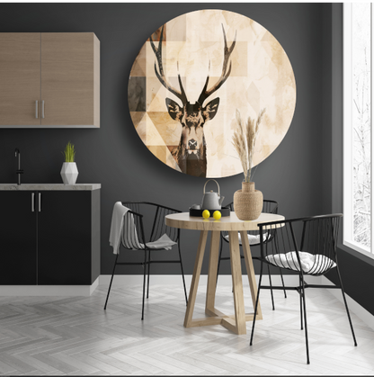 Abstract Hert in Sepia Geometrische Kunst forex muurcirkel