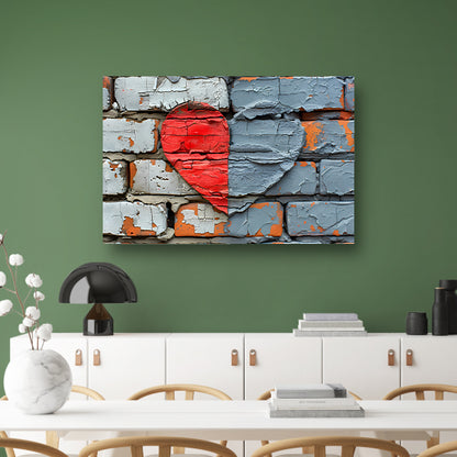 Straatkunst Hart Muurschildering canvas met baklijst