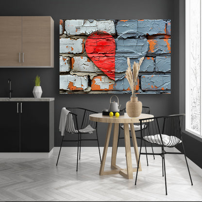 Straatkunst Hart Muurschildering canvas