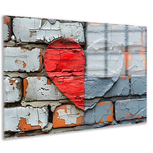 Straatkunst Hart Muurschildering acrylglas