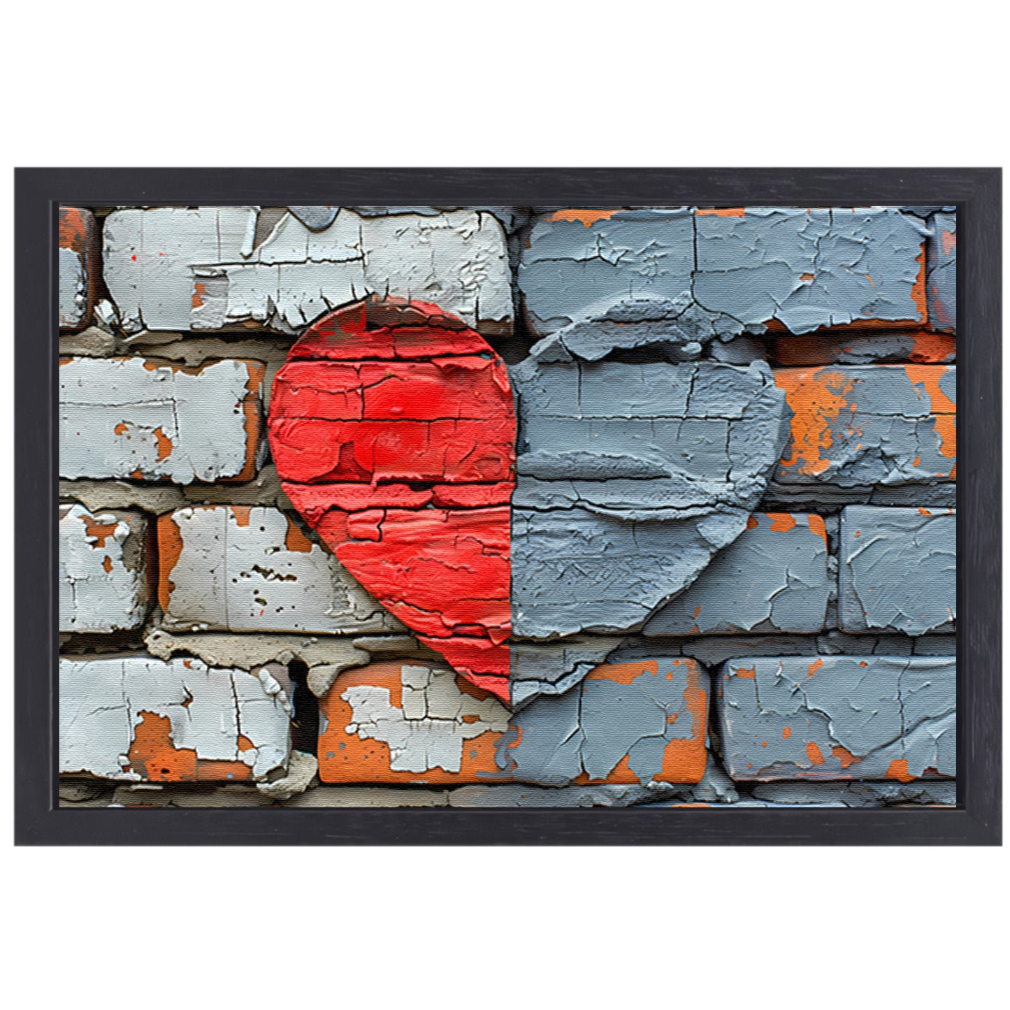 Straatkunst Hart Muurschildering canvas met baklijst