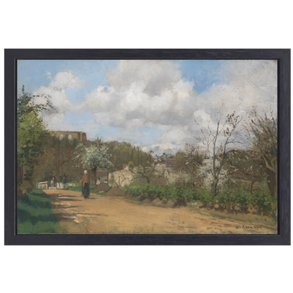 Uitzicht vanaf Louveciennes - Camille Pissarro canvas met baklijst