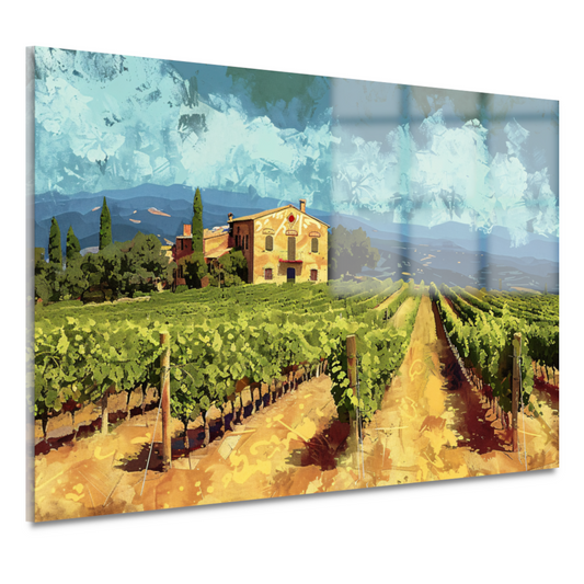 Zonovergoten Italiaanse Wijngaard met Huis acrylglas