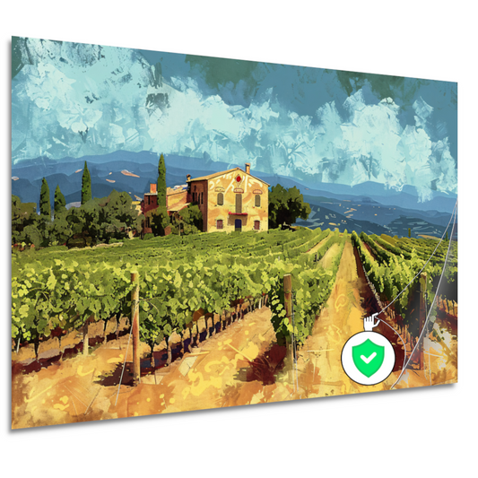 Zonovergoten Italiaanse Wijngaard met Huis poster