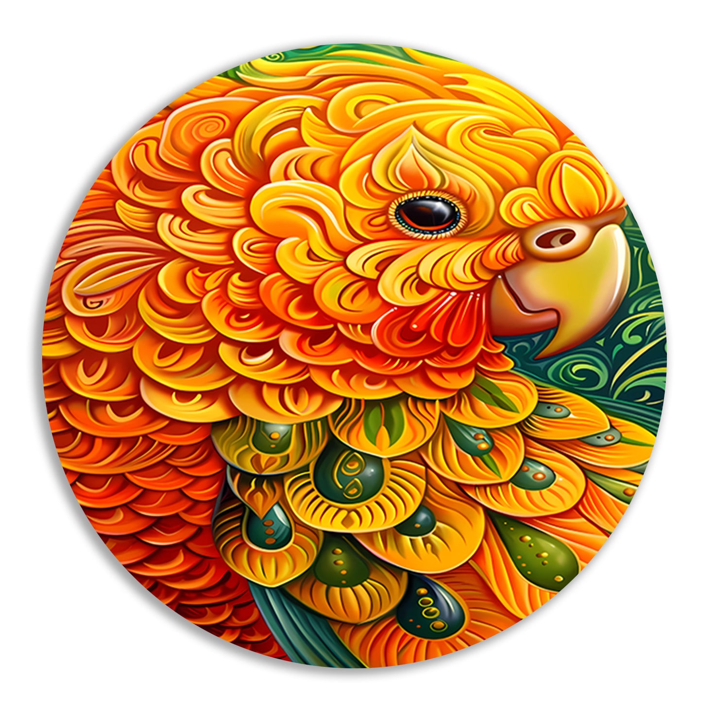 Kleurrijke abstracte papegaai kunstwerk forex muurcirkel